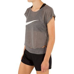 NEW Women's XL NIKE City Cool Swoosh RUNNING T-shirt Top Tee Gray 777525-010